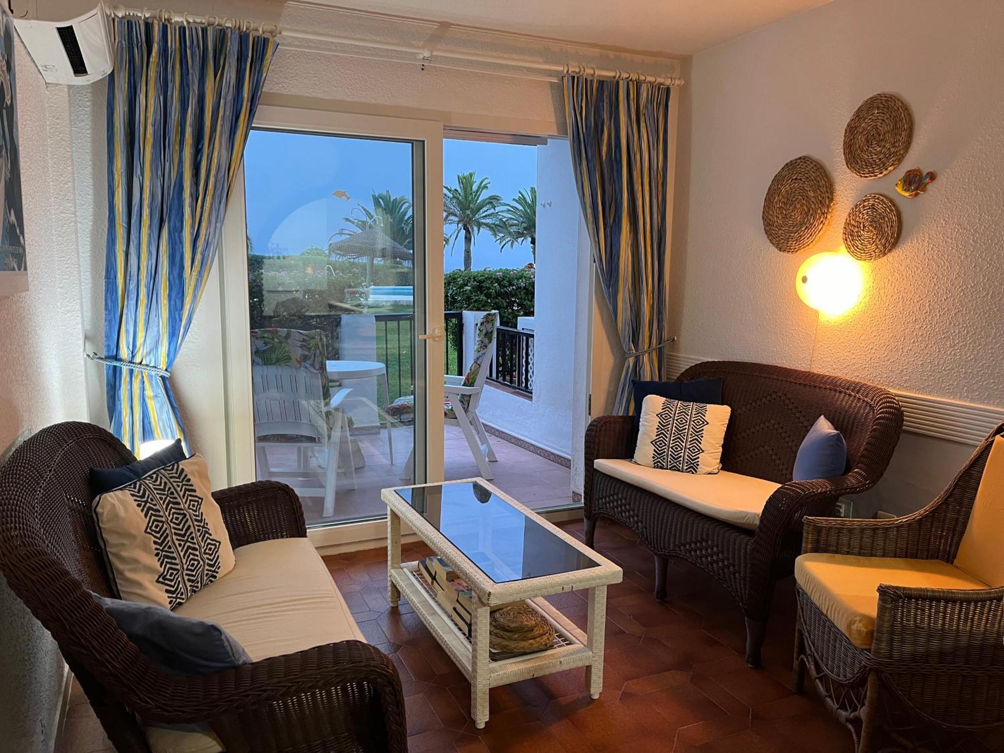 Sea & Pool View Garden Apartment Las Palmeras Nerja Bagian luar foto