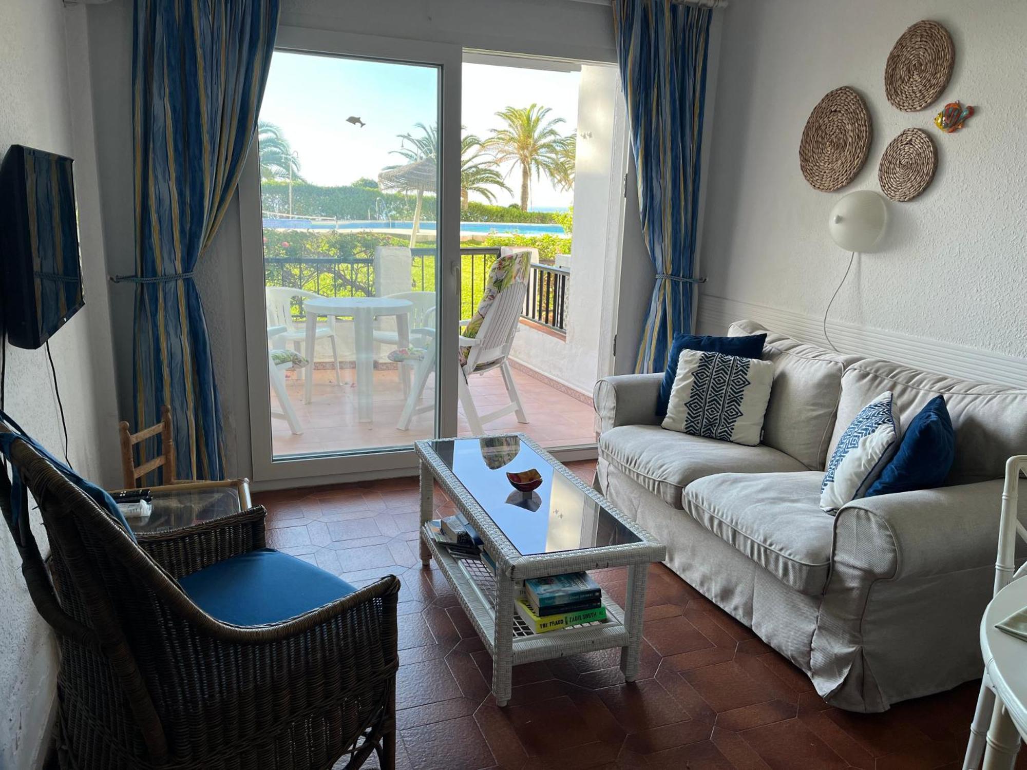 Sea & Pool View Garden Apartment Las Palmeras Nerja Bagian luar foto